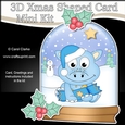 3D Shaped Christmas Snow Globe Card Kit - Cute Little Dino has a Christmas Cracker