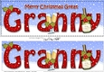 Large DL Merry Christmas GREAT GRANNY with Champagne 3D decoupage