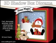 3D Christmas Diorama Shadow Box Card Mini Kit - Snowman Rio has lots of Xmas Presents