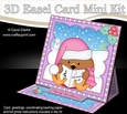 3D Easel Card Mini Kit - Christmas Bobbin Robin is Snowballing