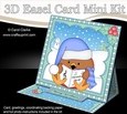 3D Easel Card Mini Kit - Christmas Bobbin Robin is Snowballing