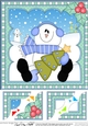 Christmas Snowman Rio 8 x 8 Scalloped Corner Topper