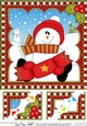 Christmas Snowman Rio 8 x 8 Scalloped Corner Topper
