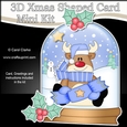 3D Shaped Christmas Snow Globe Card Kit - Rudolph has a Christmas Cracker