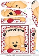 Fan Pyramage Topper - Love, Romance, Valentine- Little Golden Labrador Dog