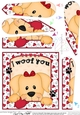 Fan Pyramage Topper - Love, Romance, Valentine- Little Golden Labrador Dog