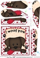 Fan Pyramage Topper - Love, Romance, Valentine- Little Chocolate Labrador Dog