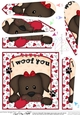 Fan Pyramage Topper - Love, Romance, Valentine- Little Chocolate Labrador Dog