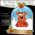 3D Shaped Christmas Snow Globe Card Kit - Cute Little Dog Rusty
