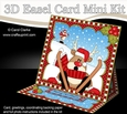 3D Easel Card Mini Kit - Christmas Oops Rudolph is Skiing!!