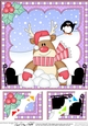 Christmas Rudolph 8 x 8 Scalloped Corner Topper