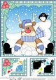 Christmas Rudolph 8 x 8 Scalloped Corner Topper