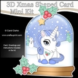 3D Shaped Christmas Snow Globe Card Kit - Cute Little Christmas Unicorn