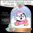 3D Shaped Christmas Snow Globe Card Kit - Penguin has a Christmas Cracker