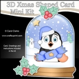 3D Shaped Christmas Snow Globe Card Kit - Penguin has a Christmas Cracker
