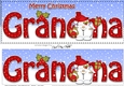 Large DL Merry Christmas GRANDMA 3D decoupage with Snowball Sam