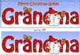Large DL Merry Christmas GREAT GRANDMA 3D decoupage with Snowball Sam