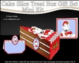 3D Christmas Cake Slice Treat Box Gift Set Mini Kit - Cute Little English Bull Dog has an Xmas Cracker Terrier