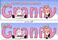 Large DL Merry Christmas GREAT GRANNY with Santa & Rudolph 3D decoupage