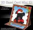 3D Easel Card Mini Kit - Cute Little Christmas Shih Tzu Dog