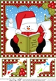 Christmas Snowman Oli 8 x 8 Scalloped Corner Topper