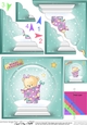 Cute Teddy has a Christmas Tree Snowglobe - Scalloped Corner Stacker