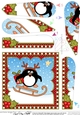 Christmas Penguin Fan Pyramage Topper