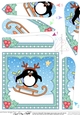 Christmas Penguin Fan Pyramage Topper
