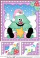 Cute Sitting Christmas - Tree 8 x 8 Scalloped Corner Topper 