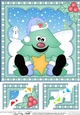 Cute Sitting Christmas - Tree 8 x 8 Scalloped Corner Topper 