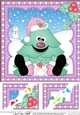 Cute Sitting Christmas - Tree 8 x 8 Scalloped Corner Topper 