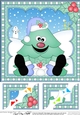 Cute Sitting Christmas - Tree 8 x 8 Scalloped Corner Topper 