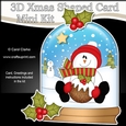 3D Shaped Christmas Snow Globe Card Kit - Snowman Rio has a Christmas Pudding