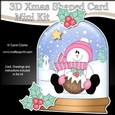 3D Shaped Christmas Snow Globe Card Kit - Snowman Rio has a Christmas Pudding