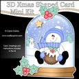 3D Shaped Christmas Snow Globe Card Kit - Snowman Rio has a Christmas Pudding