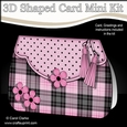 3D Shaped Card  Kit - Pretty Tartan & Polka Dot Fold Over Clutch Bag
