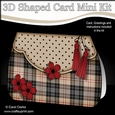 3D Shaped Card  Kit - Pretty Tartan & Polka Dot Fold Over Clutch Bag