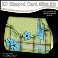 3D Shaped Card  Kit - Pretty Tartan & Polka Dot Fold Over Clutch Bag