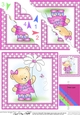 Hunney Bear Rosie has a Flower - Scalloped Corner Stacker