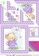 Hunney Bear Rosie has a Flower - Scalloped Corner Stacker