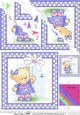 Hunney Bear Rosie has a Flower - Scalloped Corner Stacker