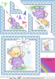 Hunney Bear Rosie has a Flower - Scalloped Corner Stacker