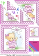 Hunney Bear Rosie has a Flower - Scalloped Corner Stacker