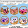 Butterfly & Flower Baskets - CU4CU Digital Clip Art Set