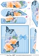 Pretty Flowers & Butterfly Birdcage Fan Pyramage Topper
