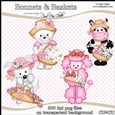 Cute Animals with Bonnets & Baskets - CU4CU Digital Clip Art Set