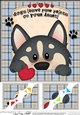 8 x 8 Scalloped Corner Topper - Dogs Leave Paw Prints - Husky Dog