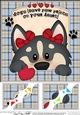 8 x 8 Scalloped Corner Topper - Dogs Leave Paw Prints - Husky Dog