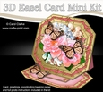 3D Easel Card Mini Kit - Butterfly & Flowers on Octagonal Gold Frame