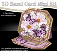 3D Easel Card Mini Kit - Butterfly & Flowers on Octagonal Gold Frame